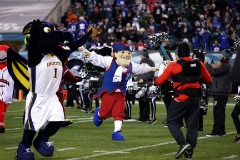 Rumor has it, the man who portrayed Quaker at this Mascot Game during halftime of a Philadelphia Eagles game was named MVP.